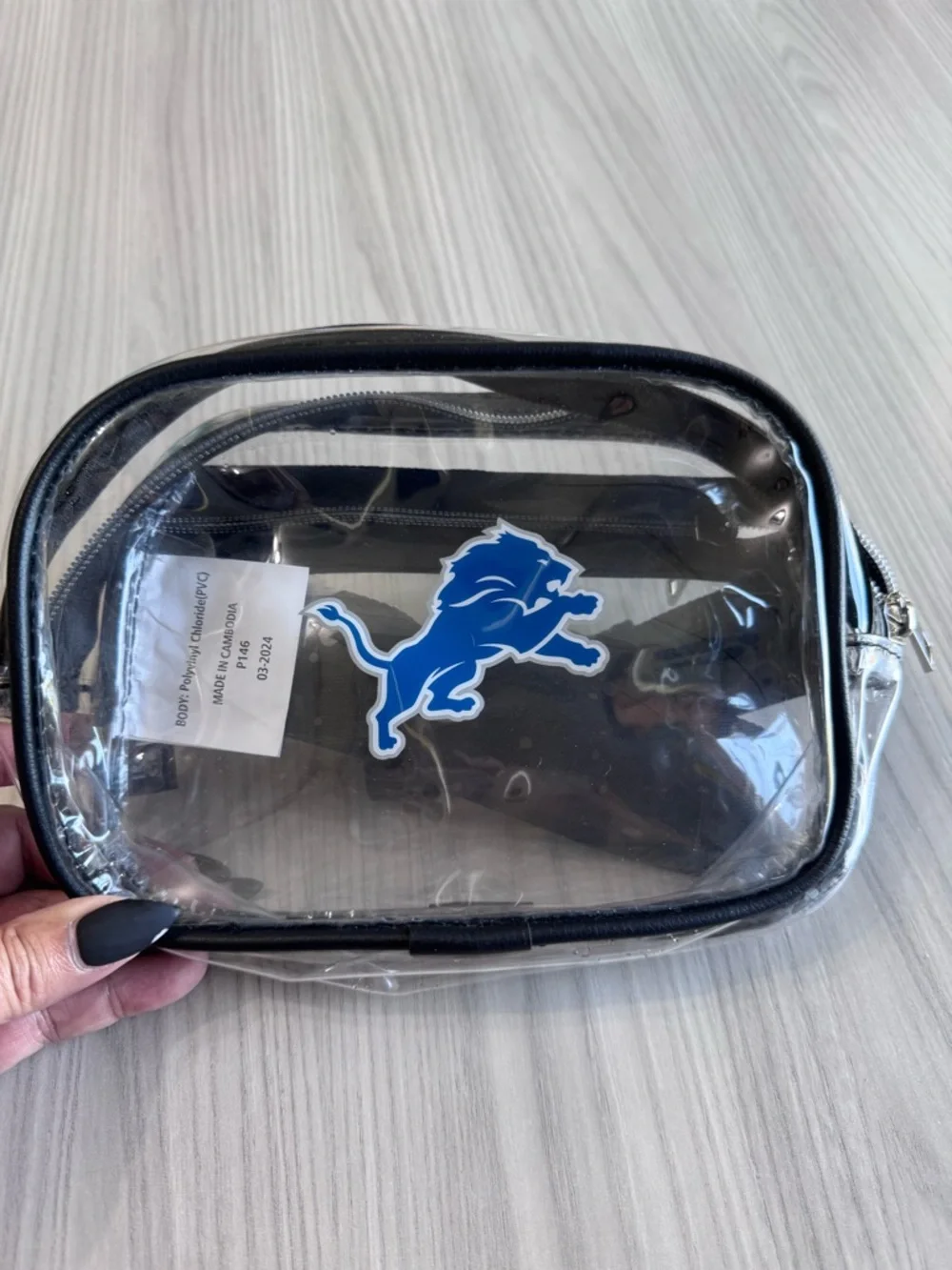 NEW! Clear PVC Detroit Lions Cosmetic Pouch/FANNY PACK